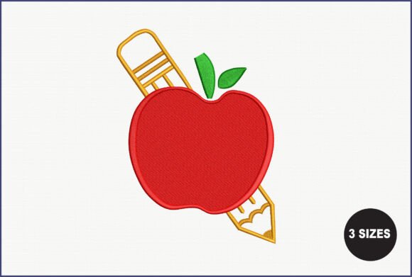 Apple and Pencil: A Playful Back-to-School Design with Holiday Charm