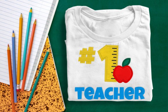Number 1 Teacher Applique